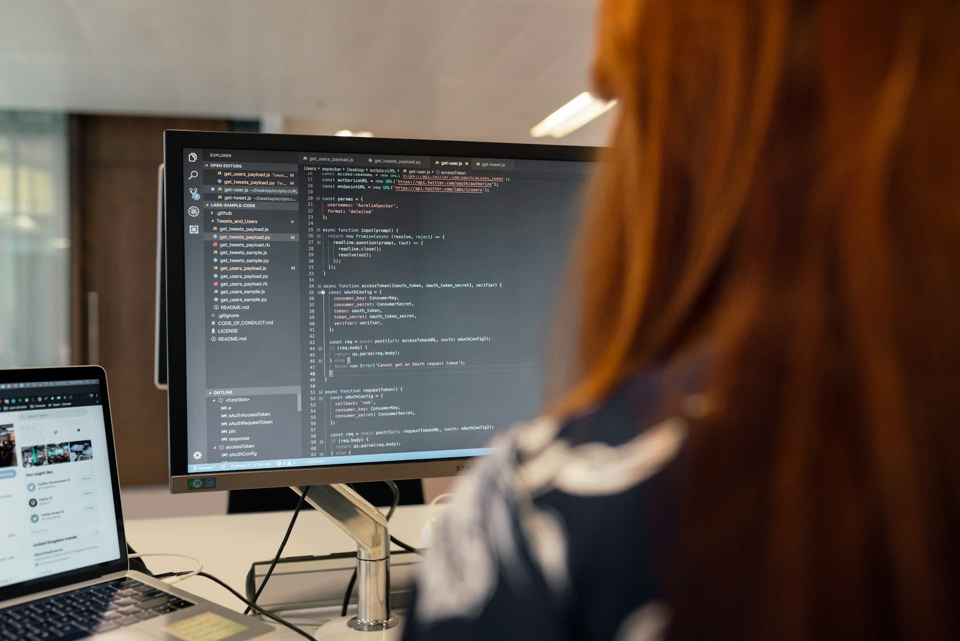 Geöffnete Webanwendung auf einem Computer